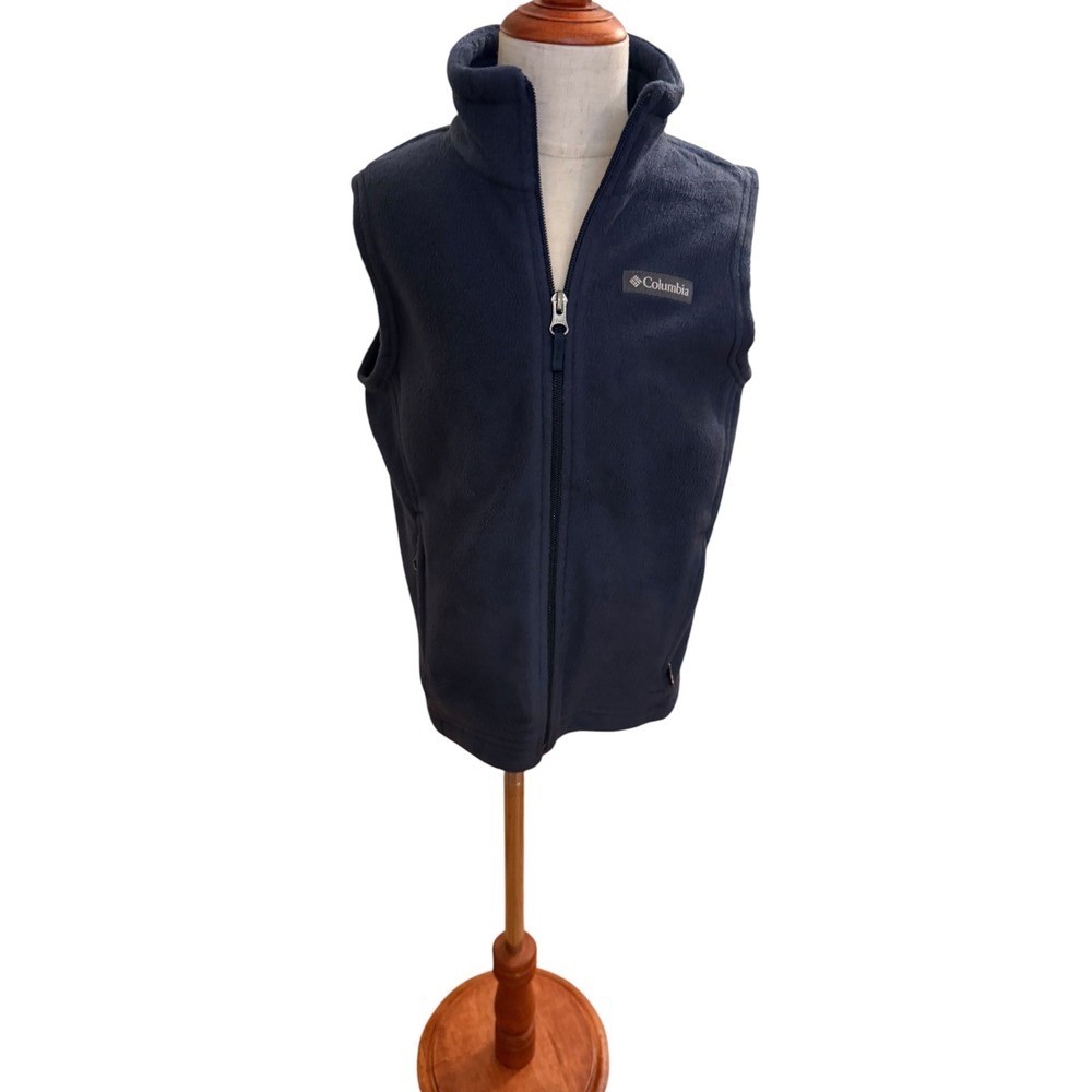 Columbia Kids Navy Blue Fleece Full Zip‎ Vest XS 6/7 Outdoor Layering